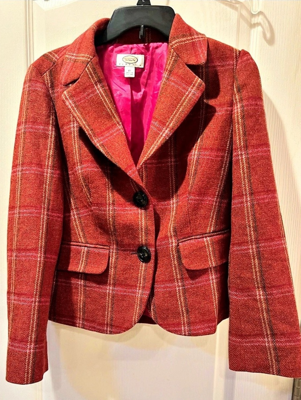 Talbots Vintage Inspired Preppy Rust Orange Red Pink Peplum Blazer Size 10P